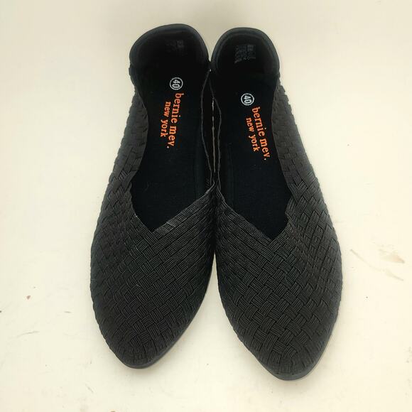 Bernie Mev Shoes - Bernie Mev Catwalk Flats Womens 9/9.5 Black Weave Comfort Memory Foam Slip On